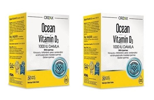 Ocean Vitamin D3 Aromasız Yetişkin Vitamin 2x50 ml