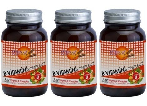 Meka Nutrition B Complex Vitamin C Selenium Aromasız Yetişkin Vitamin 3x120 Tablet
