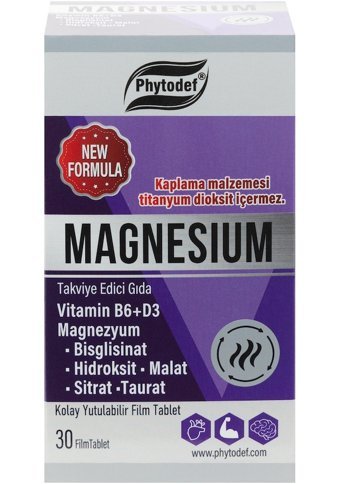 Phytodef Magnezyum Vitamin B6 - D3 Aromasız Yetişkin Vitamin 30 Tablet