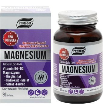 Phytodef Magnezyum Vitamin B6 - D3 Aromasız Yetişkin Vitamin 30 Tablet