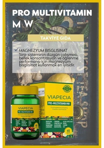 Viapecia Pro-Multivitamin Mw Çilekli Yetişkin Vitamin 45 Tablet