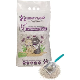 Lumpysand Lavanta Kokulu Topaklanan İnce Taneli Bentonit Kedi Kumu 10 lt