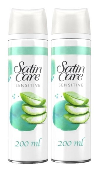 Gillette Satin Care Seyahat Boyu Hassas Ciltler İçin Tıraş Köpüğü 2x200 ml