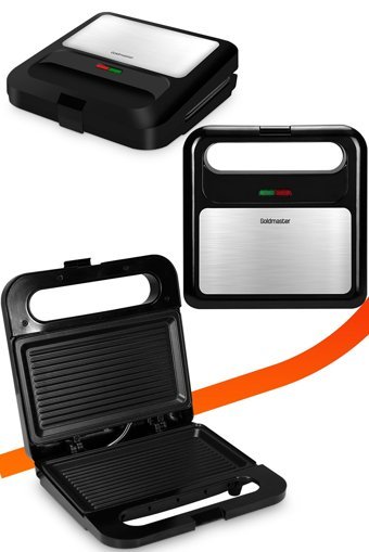 Goldmaster Speedy 2 Dilim Teflon Çıkartılabilir Plaka Tek Yönlü 750 W Izgaralı Mini inox Tost Makinesi