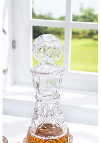 Glamis Fleur De Lis Cam 1 lt Kapaklı Sürahi Şeffaf