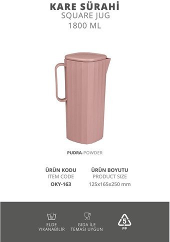 Okyanus Home Coliseum Cam 1.8 lt Kapaklı Sürahi Pudra