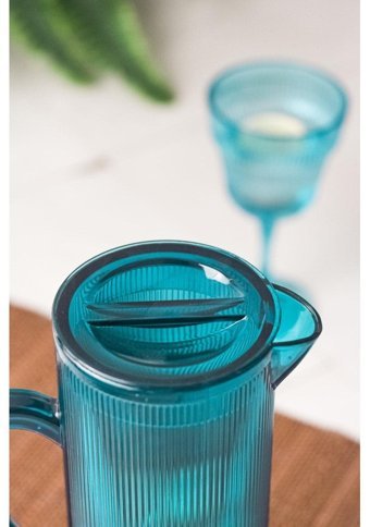 Depa Barok Plastik 1.5 lt Kapaklı Sürahi Mavi