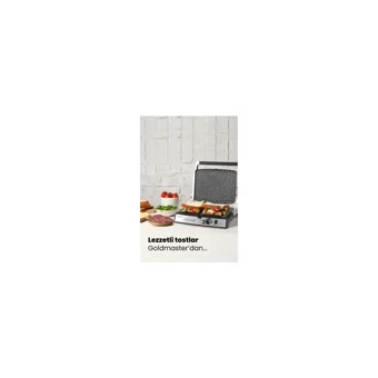 Goldmaster GM-7450 Tostmix 6 Dilim Granit Çıkartılabilir Plaka Tek Yönlü 2000 W Izgaralı Kırmızı Tost Makinesi