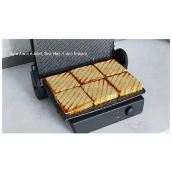 Altus Al-750 G 6 Dilim Granit Çıkartılabilir Plaka Tek Yönlü 2000 W Izgaralı Gri Tost Makinesi