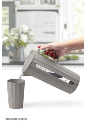 Okyanus Home Coliseum Cam 1.5 lt Kapaklı Sürahi Vizon