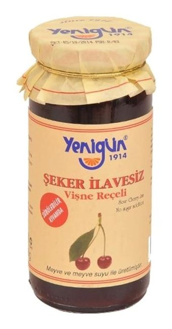 Yenigün Şeker İlavesiz Vişne Reçeli 290 gr