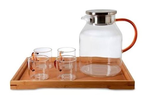 Glass In Love Cam 1 lt Kapaklı Sürahi Şeffaf