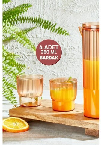 Morlimon Akrilik 1.1 lt Kapaklı Sürahi Turuncu