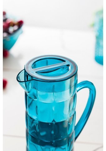 Depa Allegra Akrilik 1.5 lt Kapaklı Sürahi Mavi