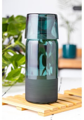 Gela Cam 700 ml Kapaklı Sürahi Yeşil