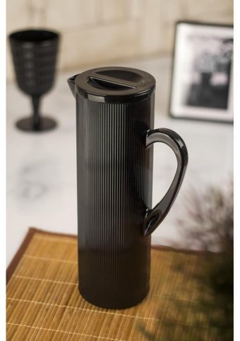 Bena Life Barok Cam 1.5 lt Kapaklı Sürahi Siyah