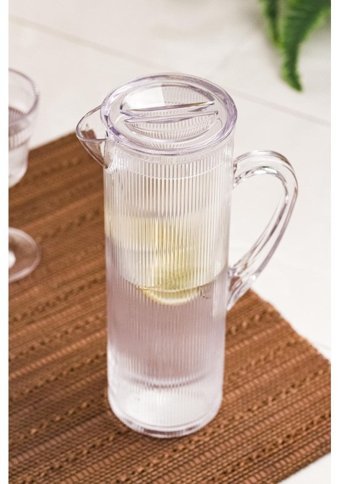 Bena Life Barok Akrilik 1.5 lt Kapaklı Sürahi Şeffaf