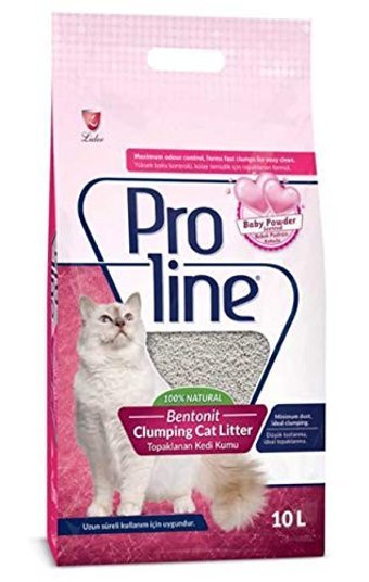 Proline Kokulu Topaklanan İnce Taneli Bentonit Kedi Kumu 2x10 lt