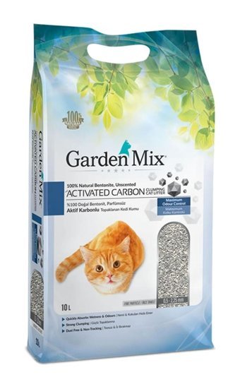 Gardenmix Topaklanan İnce Taneli Aktif Karbonlu Bentonit Kedi Kumu 10 lt