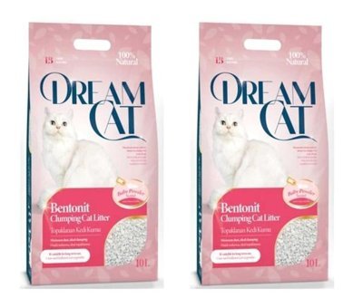 Dream Cat Baby Powder Topaklanan İnce Taneli Bentonit Kedi Kumu 2x10 lt