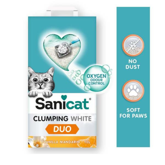 Sanicat Clumping White Topaklanan Kalın Taneli Bentonit Kedi Kumu 10 lt