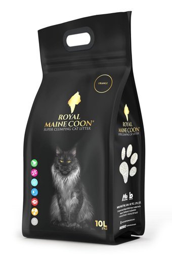 Royal Maine Coon Portakal Kokulu Topaklanan İnce Taneli Bentonit Kedi Kumu 10 lt