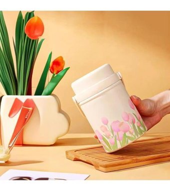 Magideal Suntek Paslanmaz Çelik 400 ml Yemek Outdoor Termos Pembe