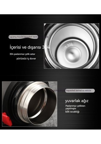 Luckystar Metal 2 lt Outdoor Termos Kırmızı