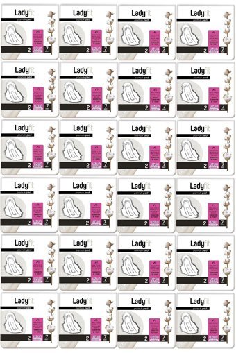 Lady Fit Pamuk Organik Antialerjik Orta Uzun 7'li Hijyenik Ped 24 Adet