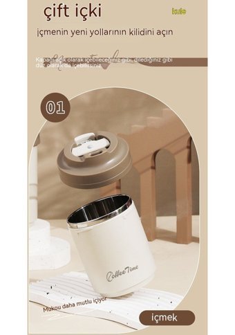 Summer Love Çelik 380 ml Termos Kahverengi