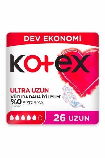 Kotex Ultra Dev Organik Antialerjik Ultra Uzun 26'lı Hijyenik Ped 1 Adet