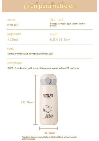 Summer Love 316 Çelik 420 ml Termos Beyaz