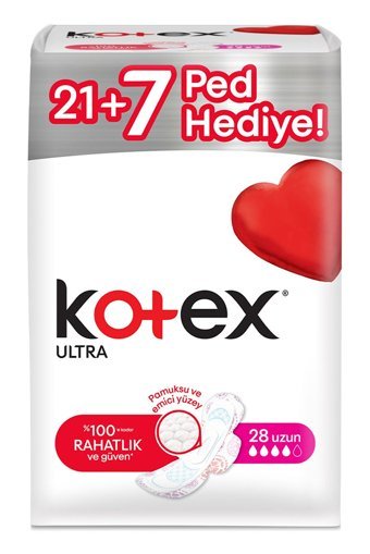 Kotex Organik Antialerjik Orta Ultra Uzun 28'li Hijyenik Ped 12 Adet