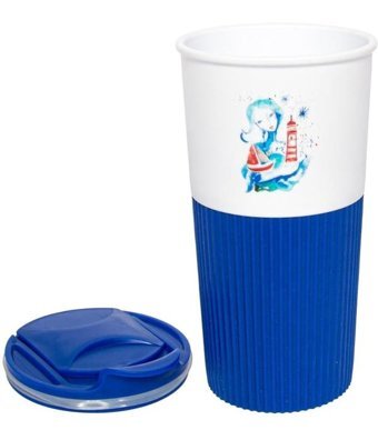 Anemoss Fenerci Kız Mug Plastik 450 ml Termos Beyaz