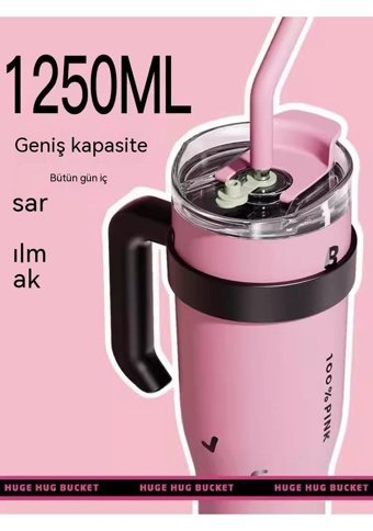 Haiyaao Dbw01 Çelik 1.25 lt Outdoor Termos Pembe