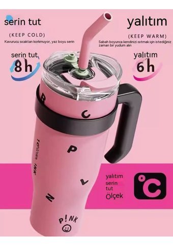 Haiyaao Dbw01 Çelik 1.25 lt Outdoor Termos Pembe