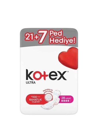 Kotex Organik Antialerjik İnce Ultra Uzun 28'li Hijyenik Ped 1 Adet