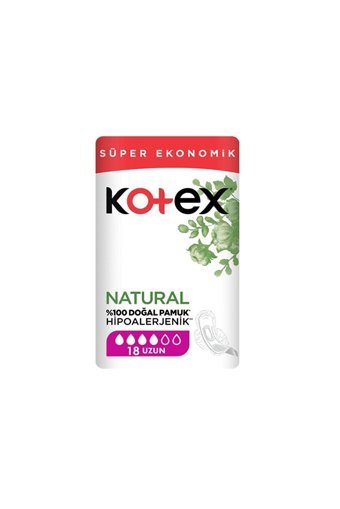 Kotex Organik Antialerjik Orta Uzun 18'li Hijyenik Ped 6 Adet