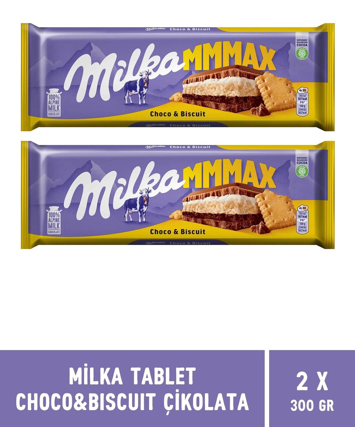 Milka Tablet Bisküvili Çikolata 2x300 gr