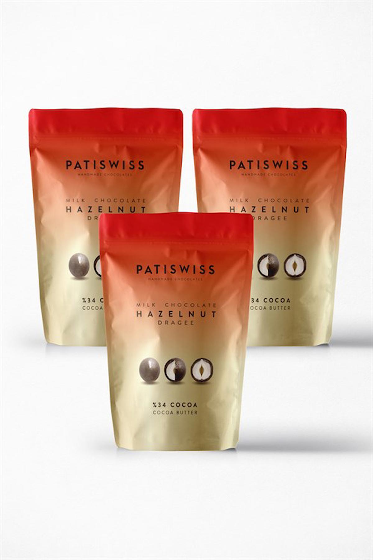 Patiswiss Draje Fındıklı Sütlü Çikolata 3x80 gr