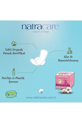 Natracare Organik Kalın Gece 8'li Hijyenik Ped 2 Adet