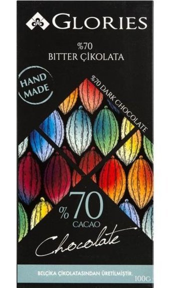 Glories Vegan Bitter Çikolata 100 gr