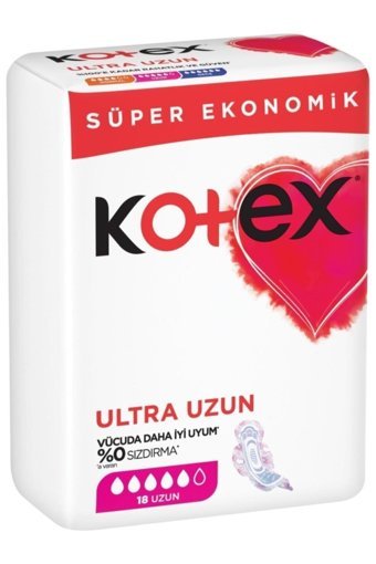 Kotex Organik Antialerjik Orta Ultra Uzun 18'li Hijyenik Ped 1 Adet