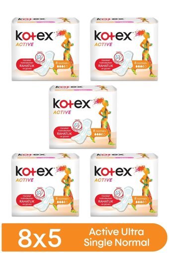 Kotex Active Organik Antialerjik Normal 8'li Hijyenik Ped 5 Adet