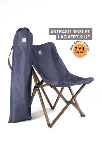 Bag The Joy Katlanır Kolçaklı Antrasit Tekli Kamp Sandalyesi
