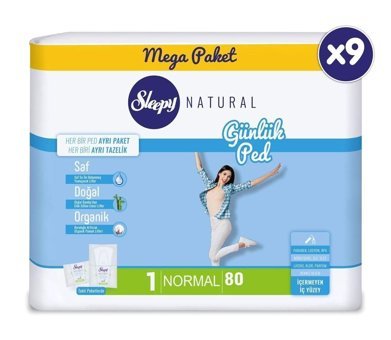 Sleepy Natural Organik 80'li Normal Günlük Ped