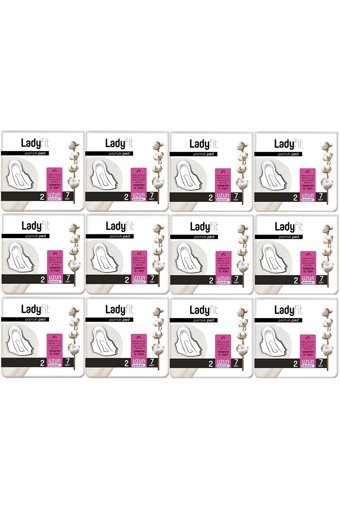 Lady Fit Pamuk Organik Antialerjik Orta Uzun 7'li Hijyenik Ped 12 Adet