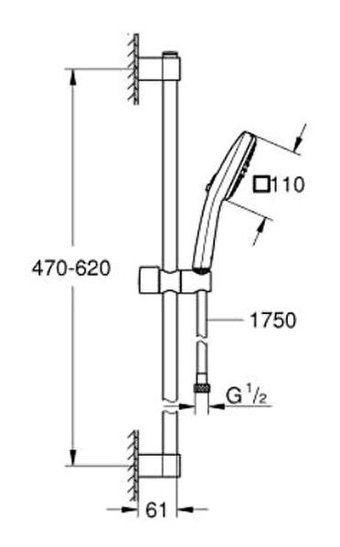 Grohe Tempesta Cube 110 Sürgülü Mafsallı Duş Seti