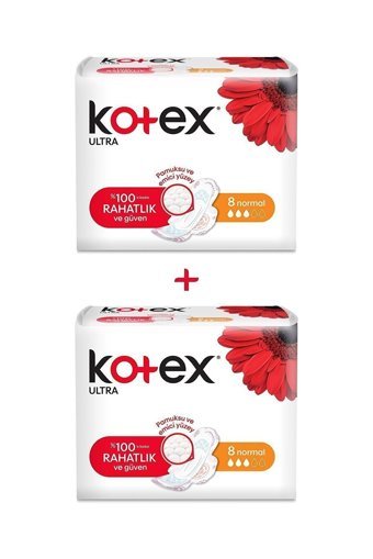 Kotex Ultra Single Organik Antialerjik Orta Normal 8'li Hijyenik Ped 2 Adet