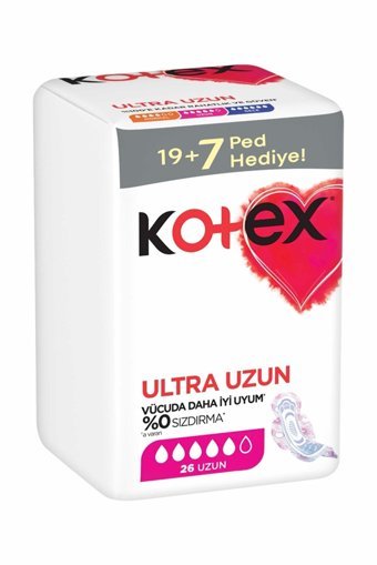Kotex Organik Antialerjik Uzun 26'lı Hijyenik Ped 1 Adet